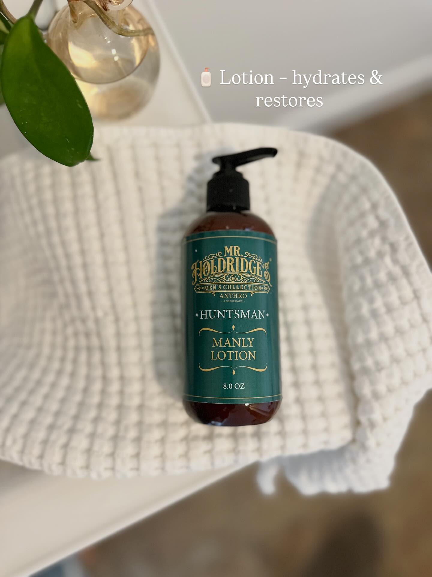 Mr. Holdridge's Manly Lotion | Natural Men's Body Lotion 8 oz | Anthro Apothecary Huntsman Handmade by Anthro Apothecary