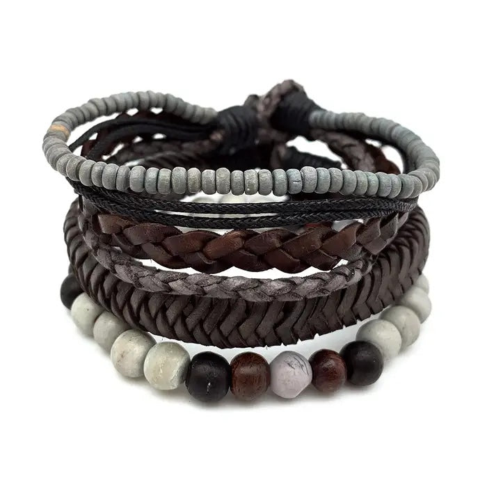 Anju Aadi Men's Bracelet agate and wood Anju Jewelry