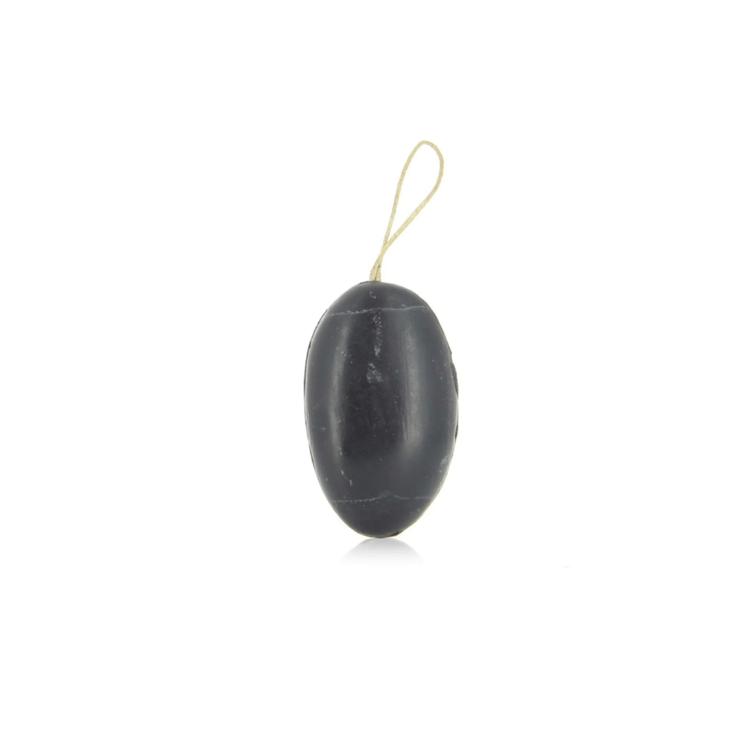 Savon de Marseille Galet Charcoal Soap on a Rope La Belle France