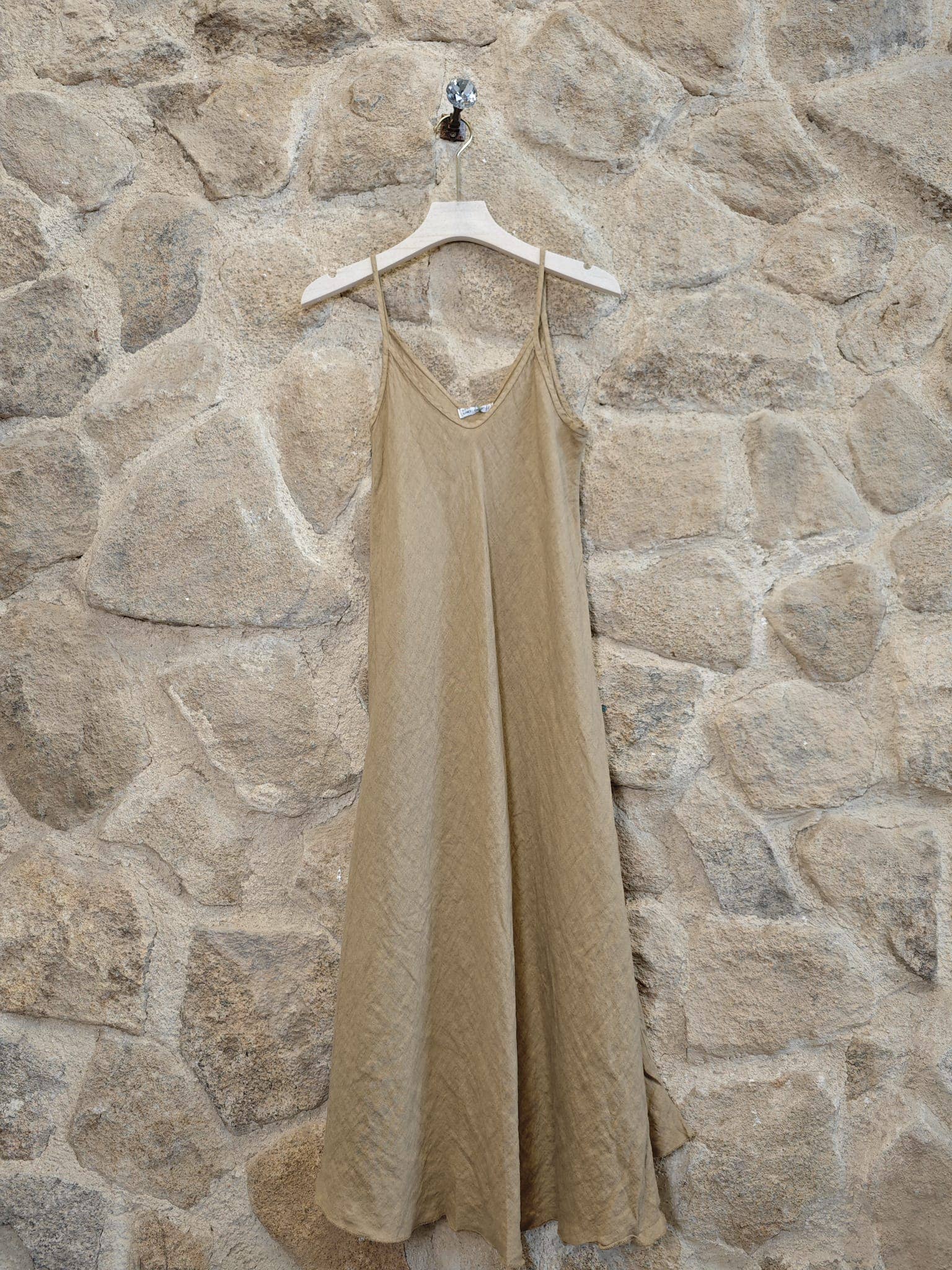 Italian Linen Dress- Single Strap Camel Linen & More