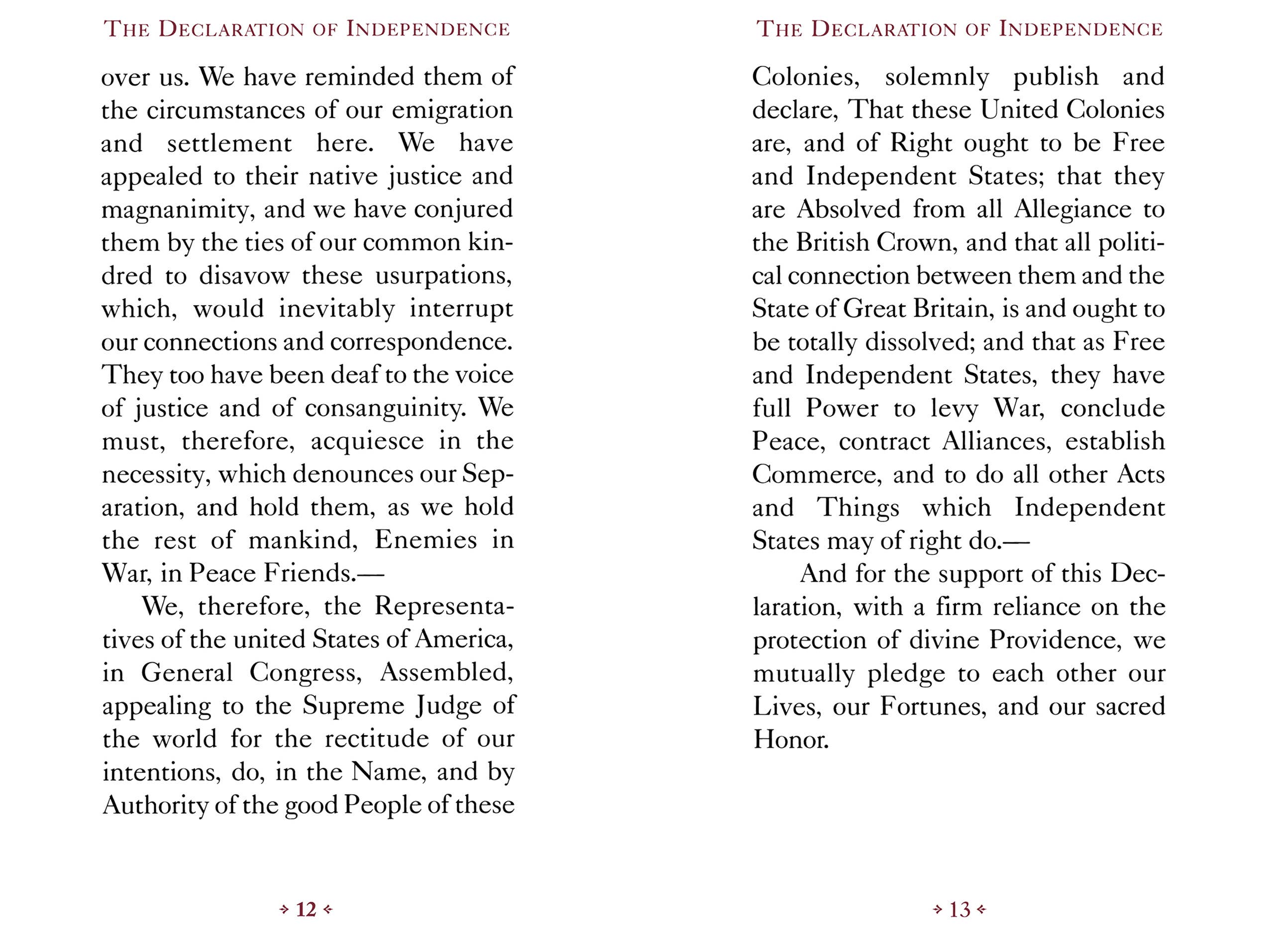 The Declaration of Independence Applewood Books