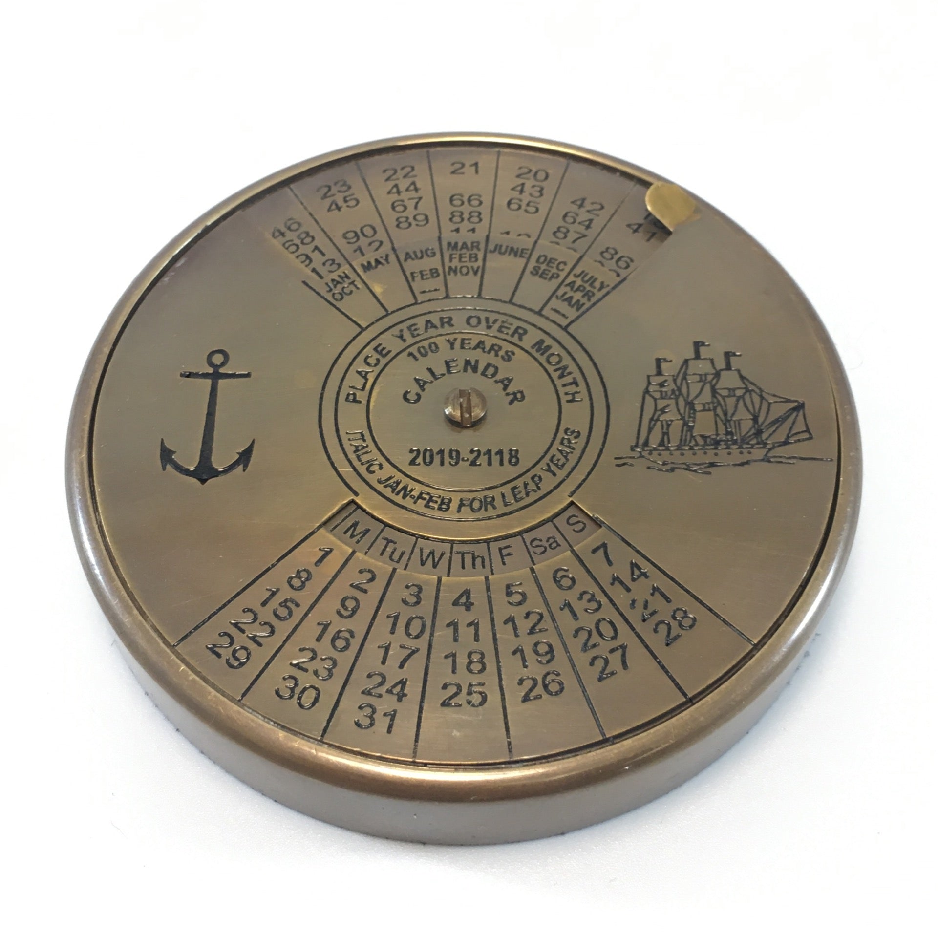 Calendar 100 year brass Ten Thousand Villages
